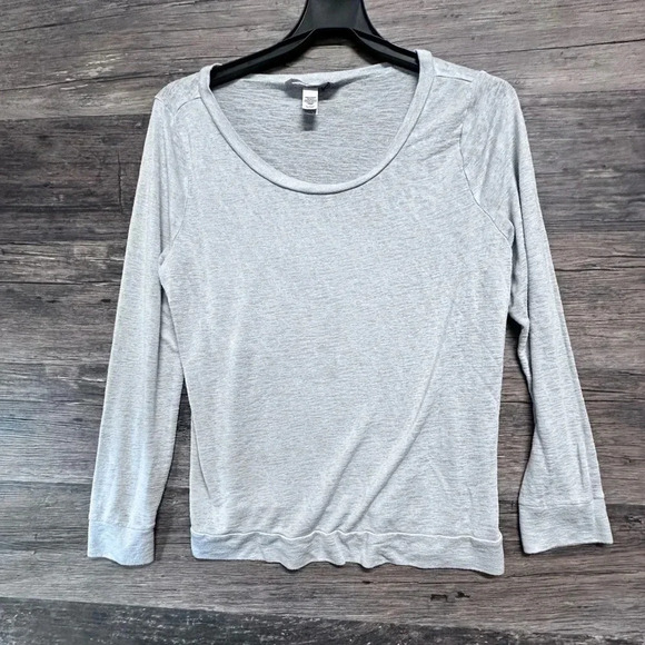 Victoria's Secret Gray Long Sleeve Tee Relaxed Fit Pajama Shirt - Picture 1 of 4